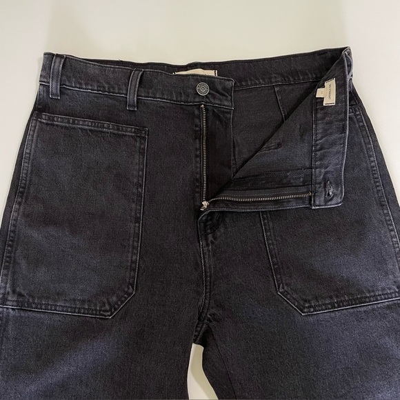 Madewell 90s Straight Utility Jean High Waist Seamed Denim Camplin Wash Black 30 - Picture 13 of 16